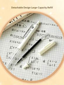 靜音可伸縮凝膠筆套裝 0.5mm 快乾墨水 極簡卡通圖案 靜音按壓書寫筆 辦公學校文具禮品 - 彩色 - 查看 6