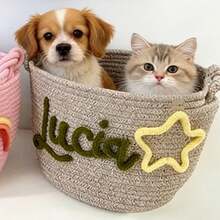 Personalized Braided Rope Pet Toy Storage Basket, Custom Pet Name Gift Basket, Travel Storage Bag, Tote Bag For Pet Lovers, Home Decor Pet Supplies - Multicolor - View 74