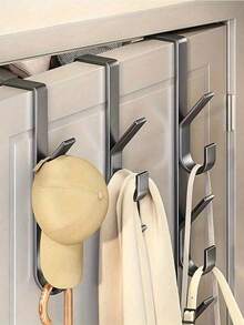 1pc Multi-Function Door Hook, Straight Design, Carbon Steel Material, Can Be Used As Coat Hook Or Towel Rack, Space-Saving, Suitable For Bedroom, Garage, Laundry Room, Bathroom, Guest Room, Kitchen, Hotel, Etc. - Multicolor - View 4