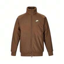 Nike Sportswear Swoosh Reversible Stand Collar Zip-Up Fleece Jacket For Men, Surprise Cocoa Color BQ6546-259 - 卡其色(雙面穿) - 查看 9