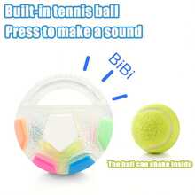 1pc/2pcs Soccer Ball Pet Vocal Toy, Durable TPR Material, 5.51inch Dog Toy With Carrying Handle, Suitable For Throwing And Dribbling, Interactive Pet Toy, Sturdy And Durable, Suitable For All Sizes Of Dogs - Multicolor - View 7