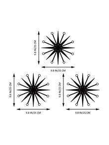 3pcs Metal Starburst Wall Hanging Decor, Starburst Design Wall Art Decoration, Elegant Living Room Decor, Durable Wall-Mounted Design, Suitable For Indoor Wall Hanging Decor, Home Decor, Bedroom Decor, Room Decor, Living Room Decor, Wall Decor, Background Decor, Creative Craft Home Background Wall Decor Wall Hanging, Wall Art, Modern Design, Modern Wall Decor, Sturdy Wall Decor, Decorative Wall Decor, Home Gift - Multicolor - View 3