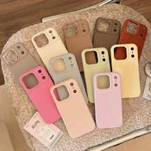 Funda de teléfono de unicolor rosa GUCADI 1 pieza, funda de teléfono suave y lisa de estilo coreano de unicolor de alta gama, amigable con la piel, anti-caída, resistente al agua, a los golpes y a los arañazos, compatible con las series Apple 16/15/14/13/12/11 - Rosado Sandía - Ver 2