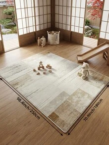 1件米色幾何客廳地毯，適用於廚房、餐廳、臥室、房間節日裝飾、室內/室外、辦公室、大廳、防滑門墊、浴室地毯、走廊、書房遊戲區地毯 - 棕色米色 - 查看 17
