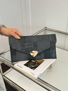 Tas Clutch Kasual Wanita, Tas Amplop Minimalis Modis dengan Desain Tekstur Unik Gaya Baru - MultiWarna - View 11