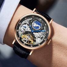 2026 New ONOLA Men Automatic Mechanical Watch 30M Waterproof Business Skeleton Tourbillon Gift Box - one-size - View 6