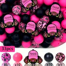 25pcs/26pcs/33pcs Women's Stylized Silicone Beads, Brown Rose Red Purple Green Yellow Women Queen Crown Twin Ponytail Elements, Hobbyist Decorative Beads Accessories For Earrings, Necklaces, Bag Chains, Beaded Pens, Phone Chains, Beaded Makeup Brushes, DIY Set Making Accessories, Empowering Women's Independence, Suitable For Holiday Gifts, Birthday Gifts - Female Style - View 16