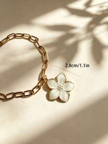 1pc Alloy Cherry Blossom Car Hanging Ornament, Car Interior Steering Wheel Decoration Accessory - A - View 5