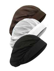 3/8 piezas Gorro de chef para mujer, gorro de chef de cocina ajustable con red para el cabello para servicio de alimentos, gorro de chef de cocina reutilizable - reutilizable y lavable - Multicolor - Ver 8