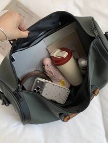 1件大容量旅行托特包，類皮革材質手提包，健身瑜伽訓練運動包，多功能旅行收納包，便攜輕量耐用旅行行李包，乾濕分離，返校季學生用品包，節日禮物 - 彩色 - 查看 13
