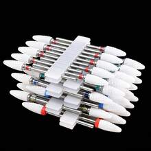 LUSLUKING 10PCS Ceramic Nail Drill Bits Set, 3/32 Inch Professional Manicure Pedicure Tools, Multi Shapes Fine Medium Coarse Grit For Acrylic Gel Nails Cuticle - Multicolor - View 1