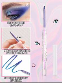 Misslyn 1入 COSMO GLOW! 變色龍眼線筆，金屬色調變色多色澤，高顯色、防暈染、防水，長效持妝防汗，適合冬季 Y2K、畢業季、夏季、秋季派對旅行，眼部彩妝，新年禮物 - 01 Ocean Blue - 查看 4
