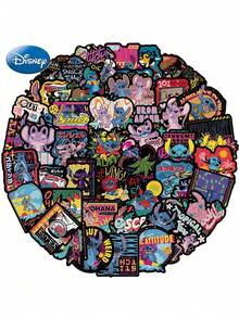 Disney 50張迪士尼官方授權 Lilo And Stitch 乙烯貼紙 防水可愛卡通貼花 適用於筆電水壺行李箱滑板 DIY裝飾 史迪奇粉絲完美收藏禮物 - DSN-029 - 查看 9