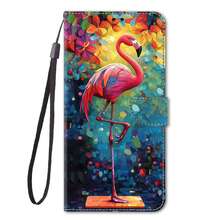 GLANDOTU Creative Colorful PU Leather Phone Wallet Protective Case Flamingo Pattern Double Fold Design With Card Slots And Card Pockets Compatible With Multiple Phone Brands And Models - Multicolor - View 5