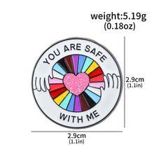 You Are With Me 琺瑯胸針 LGBT 驕傲彩虹心形胸章 翻領背包徽章 珠寶禮物 給同志同性朋友 - 彩色 - 查看 14