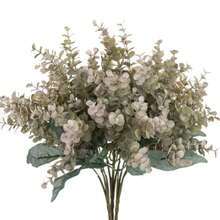 1/3/60pcs Artificial Eucalyptus Flower Bouquet, Realistic Texture Artificial Flowers, Suitable For Vase, Home, Hotel Room, Wedding Decoration, Tabletop Decoration, Birthday Gift, Graduation Ceremony, Autumn Decoration And Other Occasions - Light Purple - View 1