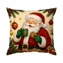 4pcs/1pc Santa Claus And Snowman Pattern Pillowcase Without Insert, Single-Sided Printed Pillowcase, Suitable For Living Room Bedroom Home Decor, All-Season Pillowcase - Multicolor - View 15