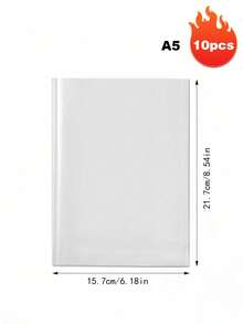 10 Pcs Film Sampul Buku Transparan Self-Adhesive, Desain Pra-Potong Tanpa Potong, Pelindung Buku Teks Tahan Air, Dekorasi Bening Minimalis, Sleeve Ringan Portabel untuk Buku Catatan Siswa & Buku Sekolah A4 16K A5 - A - View 17