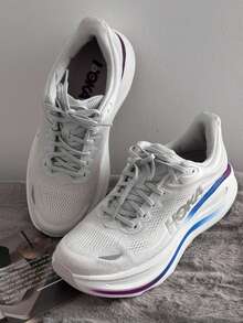 Hoka One One 春夏新款 Bondi 9 路跑鞋,透氣輕量舒適緩震防滑四季通用中性鞋 灰色 - 灰彩色 - 查看 8