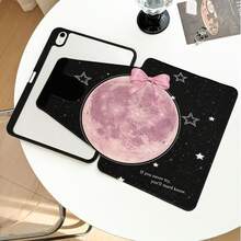 1件翻蓋式桌面保護殼，附筆槽，粉色星球與星星、蝴蝶結圖案，360°旋轉支架，內建筆槽，PU皮革保護殼附支架，自動休眠/喚醒功能，相容於 Honor 8/9/10, Honor X8/X8A/X9/X8Pro/X9Pro/X9A/V8 Pro/GT 11.5inch, Matepad Pro/Matepad SE 11/Matepad 11, , , Apple 10th Gen/ 11 2025 (A16), A9/A9+/A11/S11/S10 FE+ 及其他熱門機型 - 款式2 - 查看 2