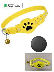 1pc Pet Cat Locator Collar Compatible With Apple Find My Tracker Reflective Collar, Adjustable Reflective Cat Collar, Pet Anti-Loss Device, 7-9 Inch Animal Print Design, Cat Specific Detachable Collar Not Compatible With Android - Multicolor - View 17