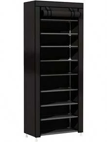 HOMEASY - Minimalist Shoe Rack Closet Multifunctional Assembled Organizer/Shoe Storage (Gray, 9 Tiers) This Assembleable Shoe Rack Is Gray In Color - Black - View 1