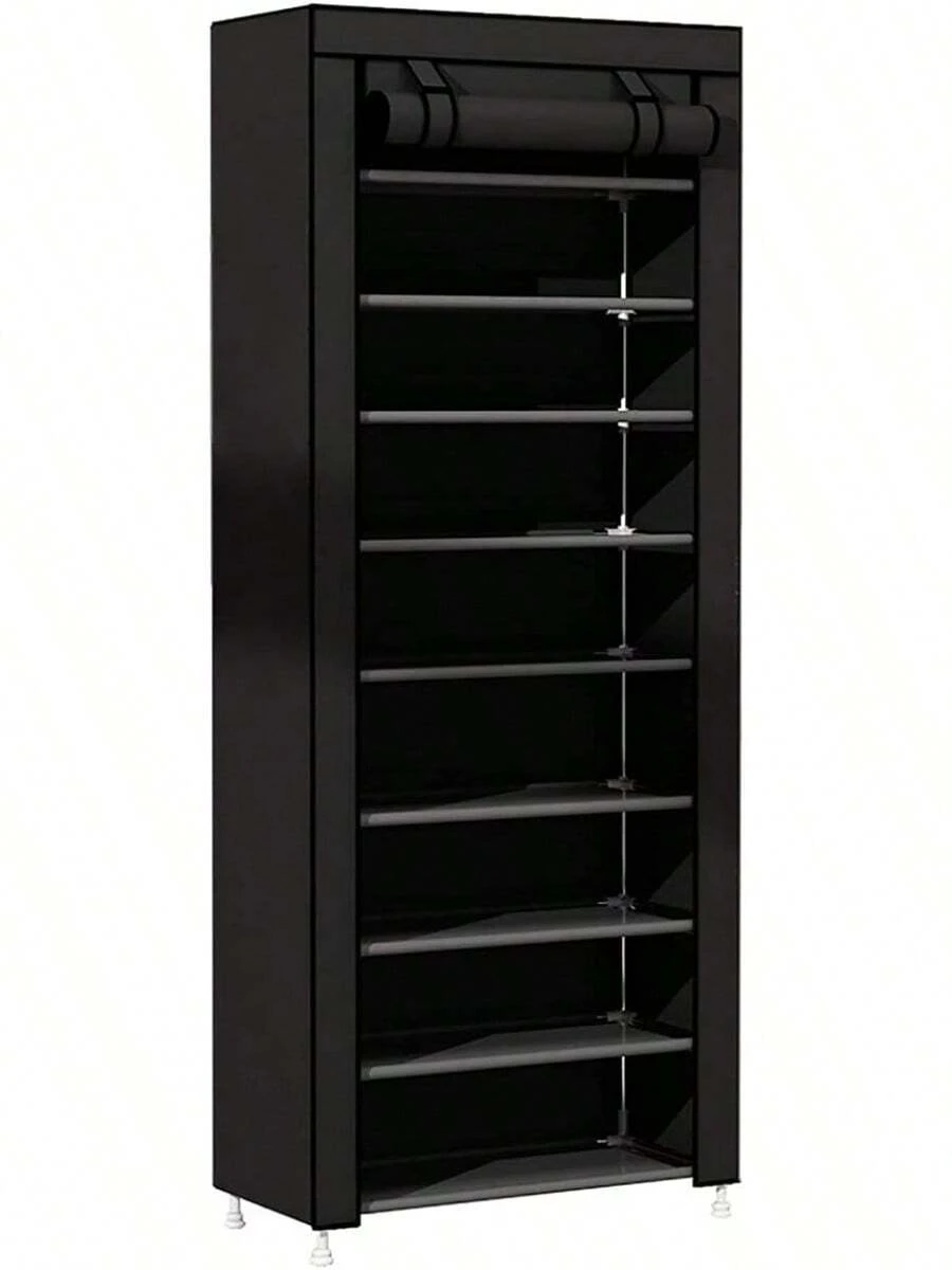 HOMEASY - Minimalist Shoe Rack Closet Multifunctional Assembled Organizer/Shoe Storage (Gray, 9 Tiers) This Assembleable Shoe Rack Is Gray In Color - Black - View 1