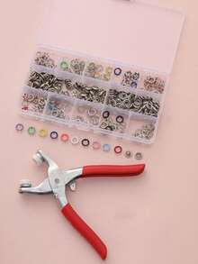 Heavy Duty Leather Punching Tool Set, Includes Metal Snap Fasteners, 4.5mm Metal Washers And Metal Eyelets, Portable Manual Punching Tool Kit, Suitable For Leather Craft, Fabric, Belt Making, Ideal For Hobbyists And Professionals - Style 3 - View 4