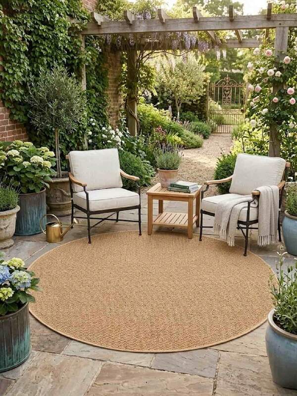 1pc Round Pineapple Ring Rug, Faux Sisal, Room Decor, Non-Slip & Wear-Resistant, Noise Reduction & Sound Insulation, Skin-Friendly & Soft, Easy To Clean, Suitable For Garden, Outdoor, Picnic, Living Room Rug, Kitchen Mat, Bedroom Rug, Bathroom Mat, Washable Rug, Home Decor, Bedroom Decor