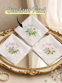 Customized Design Heat Transfer Wedding Handkerchief, Perfect Gift For Bride, Bachelorette Party And Graduation Ceremony - Multicolor - View 6