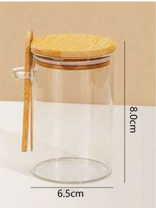 1件透明玻璃食品儲存容器（1個容器、1個蓋子、1個湯匙），由高硼矽酸鹽玻璃和竹蓋製成，附蓋子和湯匙，適用於隔夜燕麥、奇亞籽布丁、沙拉、咖啡、麵粉、麵包發酵，密封儲存，非常適合新年、情人節、母親節、父親節、畢業季和開學季 - 彩色 - 查看 11