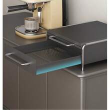 Coffee Machine Shelf With A Pull-Out Board, Coffee Capsule Container, Tea Bag, Plate, Cup Stand - Black - View 3