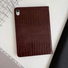1pc Black Crocodile Texture Business Book Style Flip Cover Multi-Angle Stand Design, No Pen Slot/Card Slot Storage, Wear-Resistant PU Leather + Silicone Anti-Drop Inner Shell, Full Edge Anti-Scratch Protective Case, Compatible With IPad 10th Gen 10.9 Inch, 11 Inch Multi-Version, 10.2 Inch 7/8/9th Gen, Air6/Air7/Air8, Pro 2024, Office Commute Online Class Dedicated, Business Elegant Portable Tablet Leather Case - Multicolor - View 9