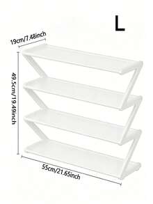Estantería para zapatos en forma de Z de plástico, estante de almacenamiento de pie multifunción de alta capacidad, organizador de pie fácil de montar, esencial para el hogar y el dormitorio, ahorrador de espacio, aplicable para la sala de estar y el dormitorio - Multicolor - Ver 19