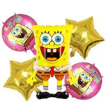 SpongeBob SquarePants Birthday Balloon Set, Anime Theme Character & Star Foil Balloons, Anime Birthday Party Supplies - Cartoon Balloons - View 13