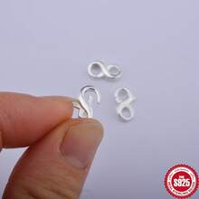 3pcs/Bag S925 Sterling Silver Jewelry Accessories, Figure 8 Double-Ended Spring Clasp, Connector, Suitable For DIY Jewelry, Beaded Bracelet Clasp, 925 Silver Jewelry Making Material Kit - Silver - View 3