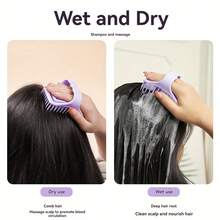 1pc Scalp Massage Shampoo Brush, Handheld Anti-Itch Shampoo Massage Comb, Suitable For All Hair Types, Hollow Design Better Fits Scalp, Dry And Wet Use Hair Comb, Suitable For Shower, Bath, Hair Washing, Hair Styling, Scalp Massage, Perfect Gift For Mother, Girlfriend And Female Friends - Multicolor - View 11