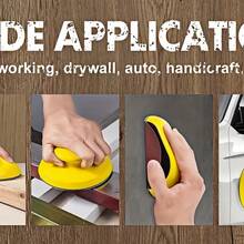 1pc 5-Inch Round Manual Sanding Block Set With Nylon Strap, Rubber Handheld Sanding Machine With Replaceable Zirconia Sandpaper, Suitable For Car Body, Wooden Furniture Repair, Home Crafts - - Yellow - View 10