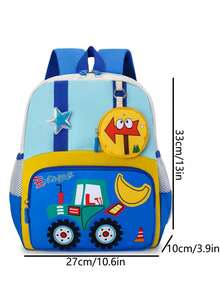 New Neutral Color-Block Tractor Backpack, Lightweight And Comfortable, Suitable For Casual Travel And As A School Bag - Blue - View 10