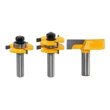 Set Of 3 Router Bits With 1/2" Shank, T-Slot And Tongue Cutter, Bottom Planer, Large Diameter Woodworking Grooving Cutter, Panel Assembly Cutter For Cabinets, Shelves And Drawers. - A - View 4