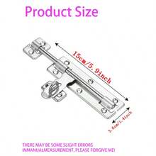 2/6/10pcs Stainless Steel Sliding Bolt Lock, 4/6/8 Inch Flanged Double-Sided Bolt, Padlock Compatible Surface Mount Door And Window Security Latch - Plug - View 13