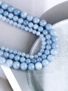 1 Strand Natural Stone Blue Aquamarine Loose Diy Beads For Diy Various Bracelets Jewelry Making Keychain Making Supplies 4 6 8 10mm - Baby Blue - View 13