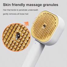 Pet Supplies, 3-In-1 Pet Grooming Comb Spray Brush, Gentle Detangling, Anti-Static, Skin Massage, Suitable For Cats And Dogs, With Spray Function, Comfortable And Convenient To Use And Easy To Clean. - Light Grey - View 6