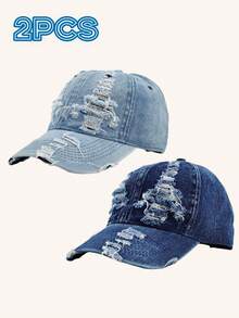 2/1Pc Vintage Washed Baseball Cap Distressed Adjustable Couple Casual Sun Protection Hat For Women And Men - Multicolor - View 11