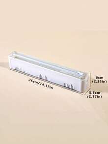 Cortador de plástico para envolver para refrigerador y cocina, dispensador de papel de aluminio, rectangular blanco - Multicolor - Ver 8
