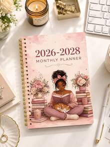 Trees 2026–2028 24個月月計畫表，1/2年週計畫與月曆，含每月概覽與備註，適合生產力提升、行程管理與目標設定，返校辦公桌配件 - 彩色 - 查看 4
