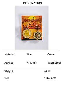 imoli 1 Pair/Punk Sweet Cool Style Acrylic Hollow Pumpkin Halloween Hat Ghost Spider Web Earrings Suitable For Women Halloween Party, Cosplay, Ghost Festival Eye-Catching Funny Accessories (Size Is Accessory Size) - Multicolor - View 15