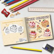 Weet Delicious Desserts Coloring Book For Adults & Kids, Bold & Easy, Cute Cake And Pastry Designs To Help You Relax, Includes Sweet Treats And Kawaii Food Art (Large Print Pages), Great Gift For Food Lovers, Calming Activity For All Ages - Sweet and Delicious - View 4