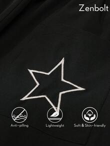 Zenbolt 男士休閒長褲，彈性腰頭附可調抽繩，側面對比條紋設計與前斜口袋，寬鬆直筒版型 - 黑色 - 查看 6