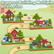 Nimal Forest Print Magnetic Building Blocks 60/120/160pcs, Educational DIY Assembly Toy For Boys And Girls, Can Build Forest Scenes And Exercise Spatial Logic, Exquisite Birthday And Holiday Gift - Multicolor - View 3